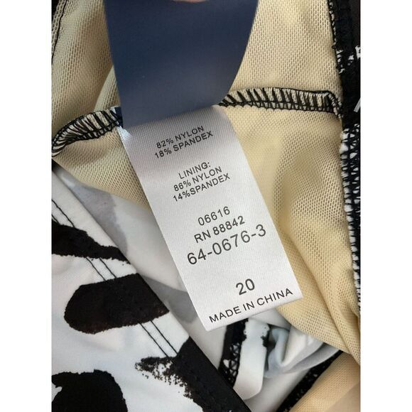 SWIMSUITSFOR ALL SHORE CLUB TANKINI top only BLACK WHITE size 20 swim‎ suit - Picture 12 of 13